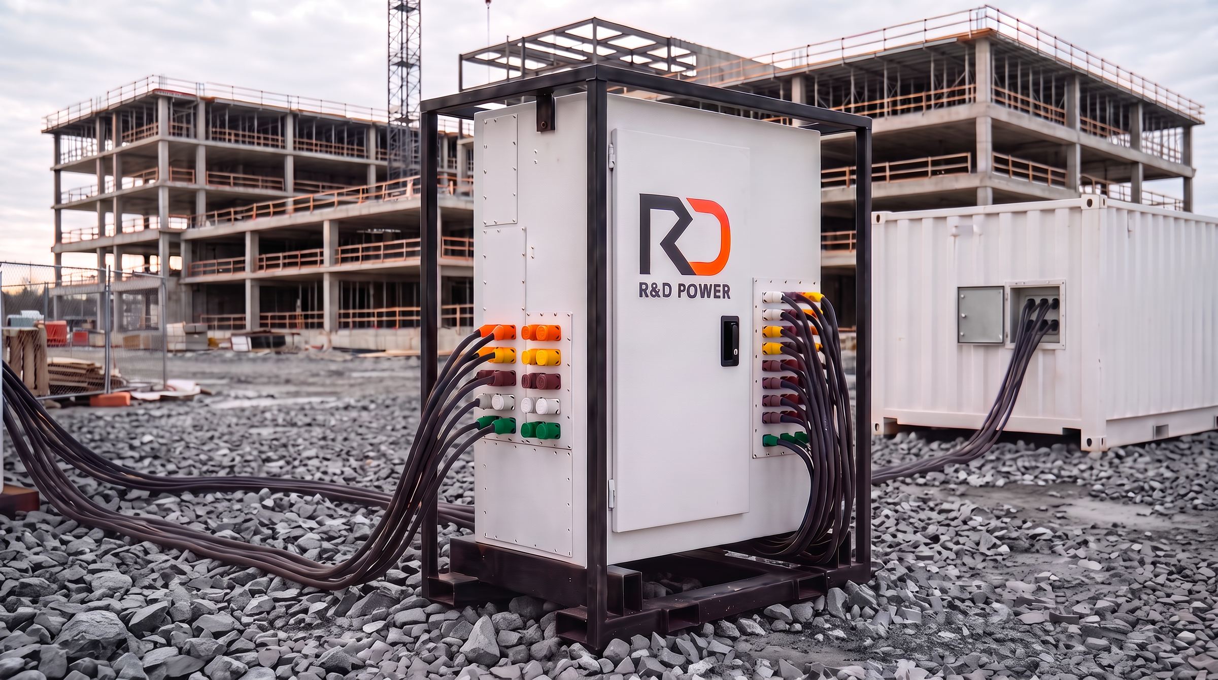 R&D Power portable distribution switchboard on a job site